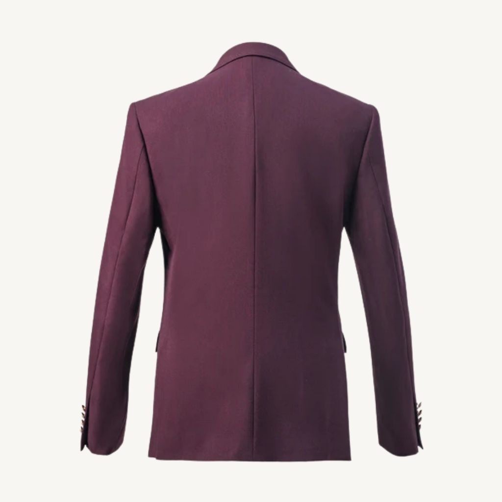 Double-breasted with peak lapels Maroon