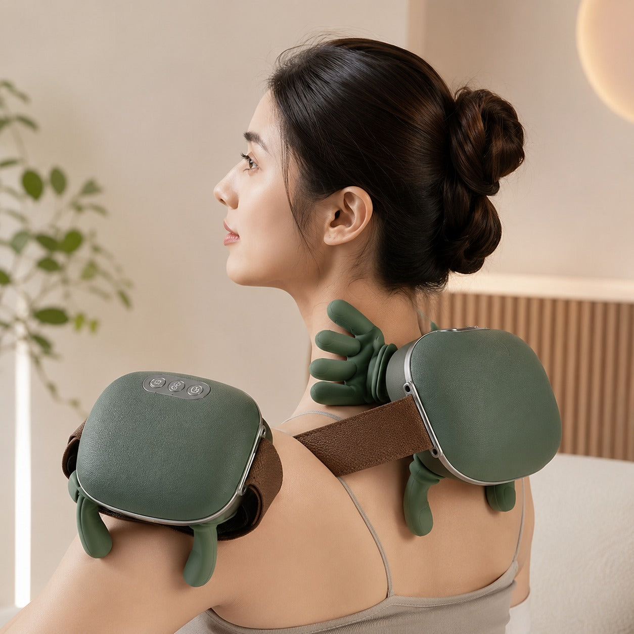 Portable Shoulder & Neck Massager Deep Kneading Muscle Relaxation USB Rechargeable