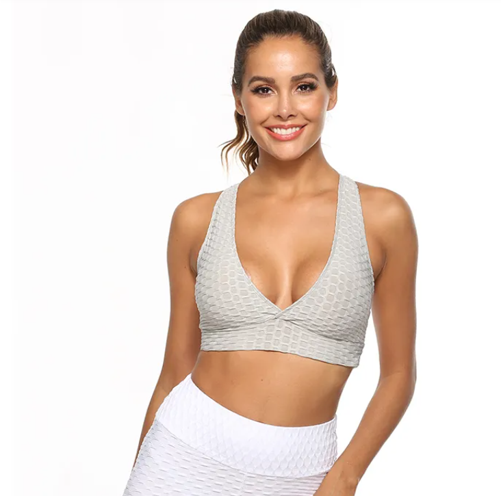 Jacquard bubble sports bra