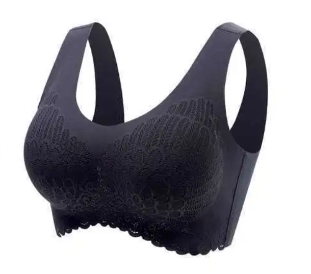 Natural Thai Latex Underwear 4.0 Angel Wings Seamless One Piece Women'S Lace Sports Bra Without Steel Ring