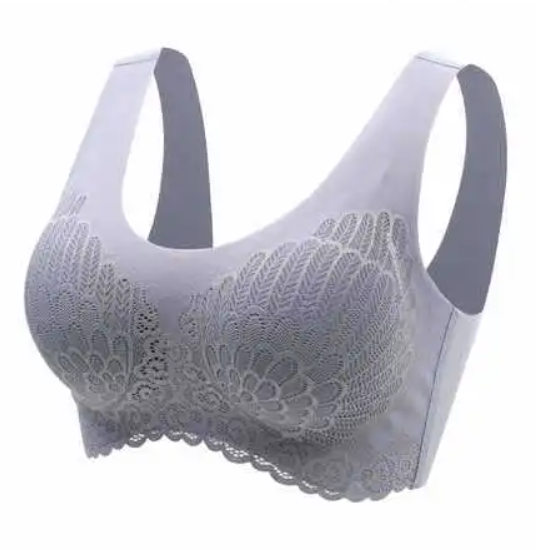 Natural Thai Latex Underwear 4.0 Angel Wings Seamless One Piece Women'S Lace Sports Bra Without Steel Ring