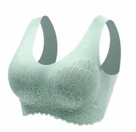 Natural Thai Latex Underwear 4.0 Angel Wings Seamless One Piece Women'S Lace Sports Bra Without Steel Ring