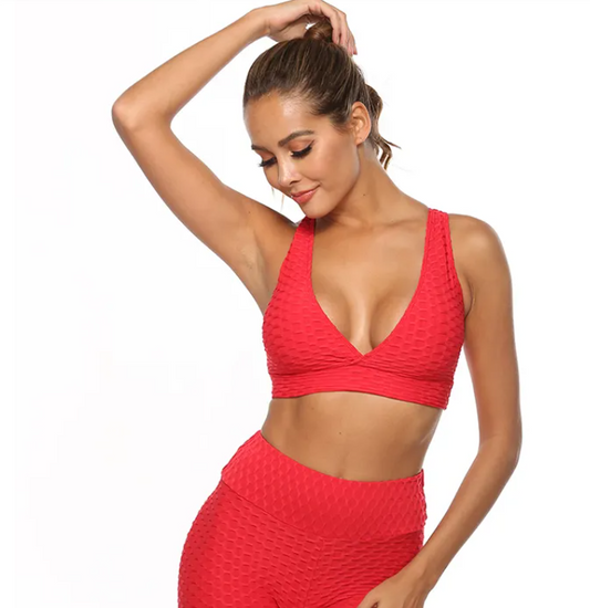 Jacquard bubble sports bra